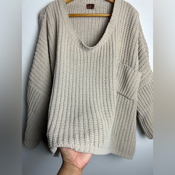 Pool Oversized Size Xl Knitted Top pullover Sweater Minimalist Brown Womens - Picture 5 of 15